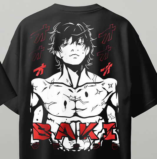 Baki Hanma Oversize Kısa Kollu Baskılı Tişört