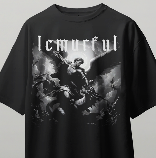 Lemurful Oversize Kısa Kollu Baskılı Tişört