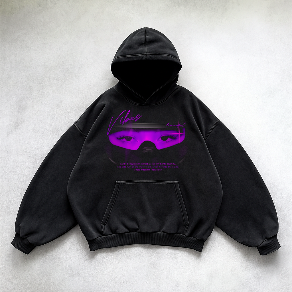 Purple Vibes Boxy Oversize Hoodie