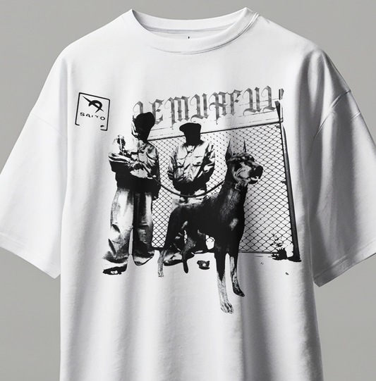 Oversize Kısa Kollu Baskılı Tişört