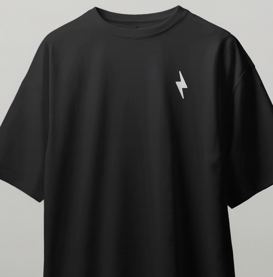 Never Give Up Oversize Kısa Kollu Baskılı Tişört