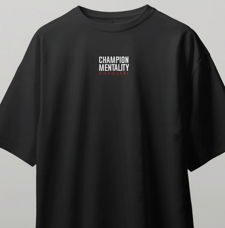 Champion Mentality Oversize Kısa Kollu Baskılı Tişört