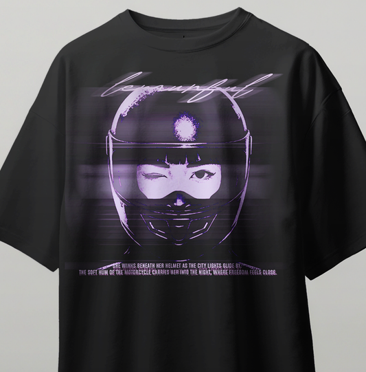 Oversize Kısa Kollu Baskılı Tişört