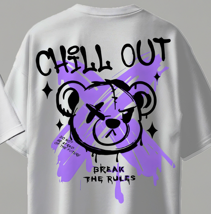 Chill Out Oversize Kısa Kollu Baskılı Tişört