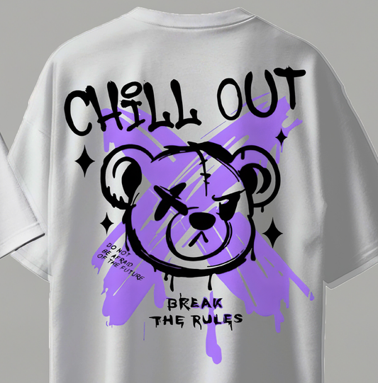 Chill Out Oversize Kısa Kollu Baskılı Tişört