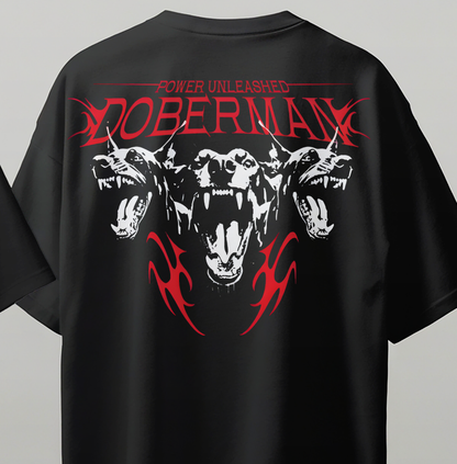 Doberman Oversize Kısa Kollu Baskılı Tişört