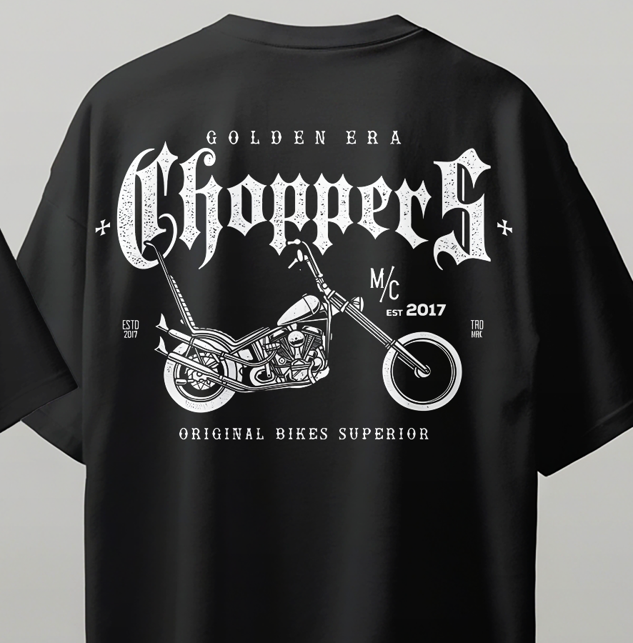 Choppers Oversize Kısa Kollu Baskılı Tişört