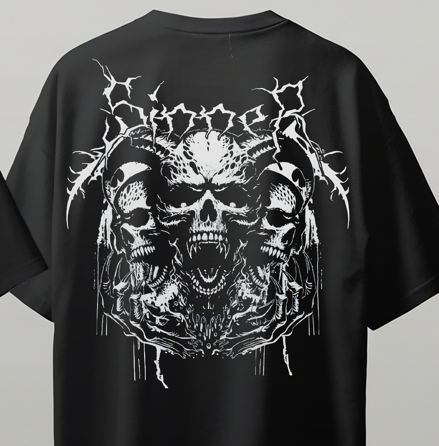 Metallic Life Oversize Kısa Kollu Baskılı Tişört