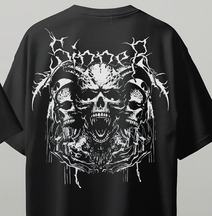 Metallic Life Oversize Kısa Kollu Baskılı Tişört