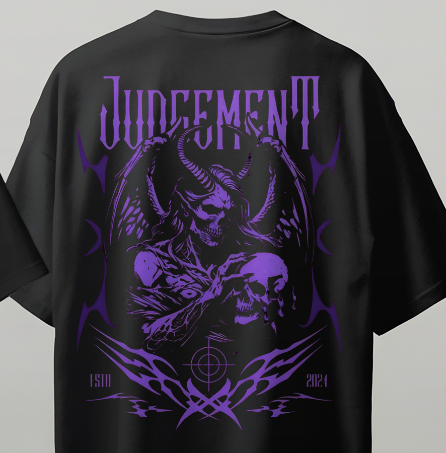 Judgement Oversize Kısa Kollu Baskılı Tişört